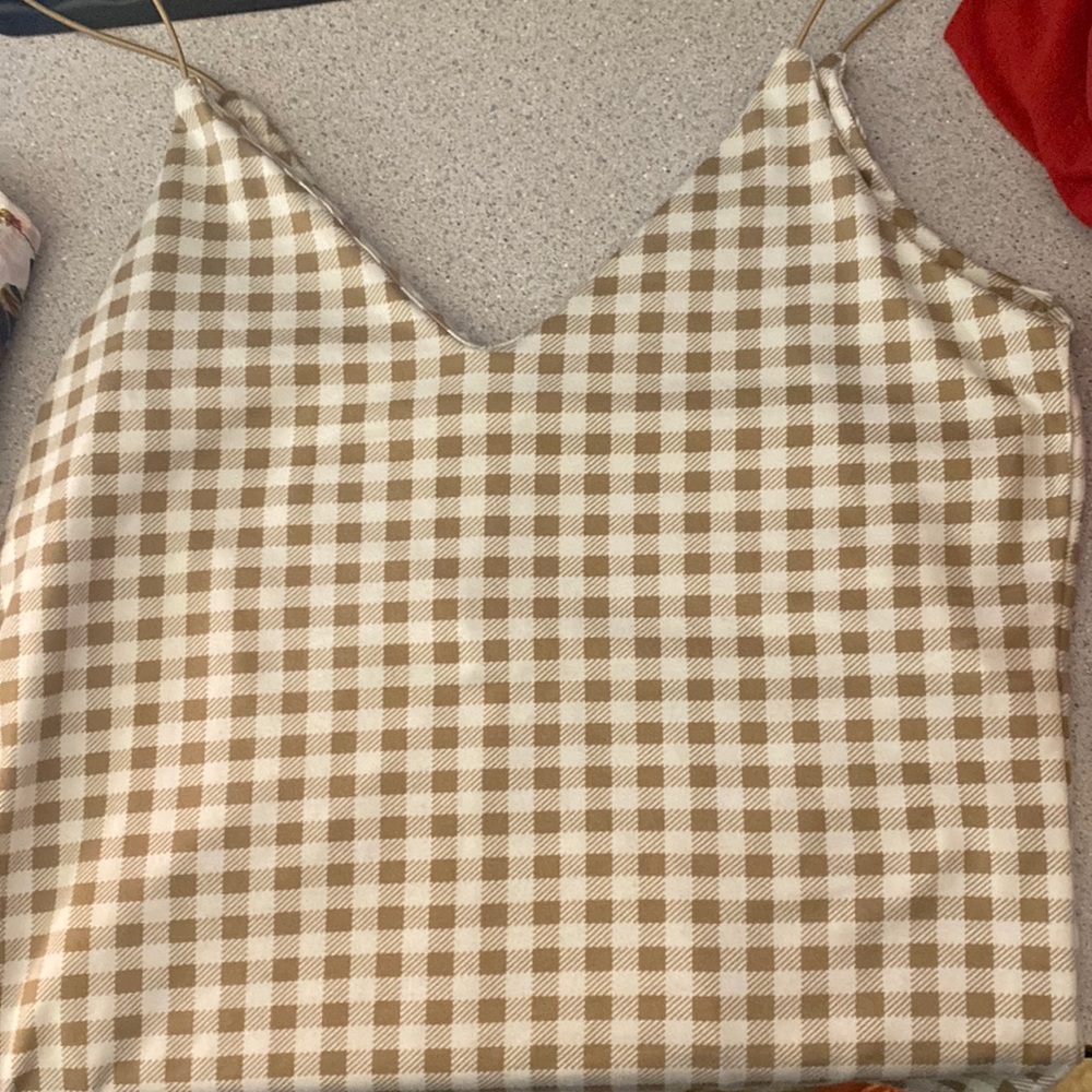 Cute check your tan crop top tank top for the summer